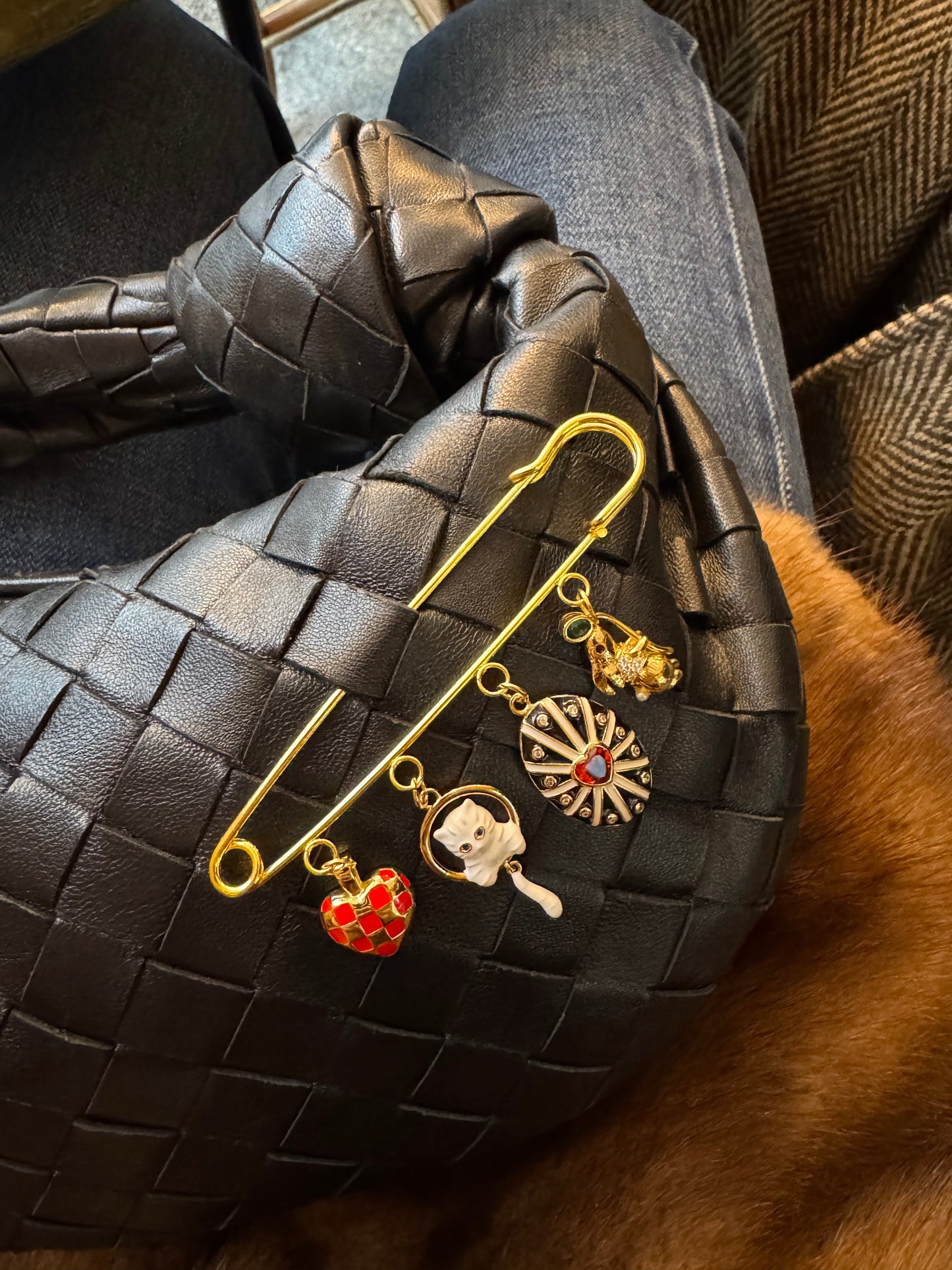 bottega veneta mini Jodie bag charm bag charms
