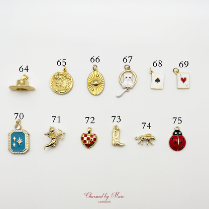 Charmed by Muse custom bag pin options from 64-75